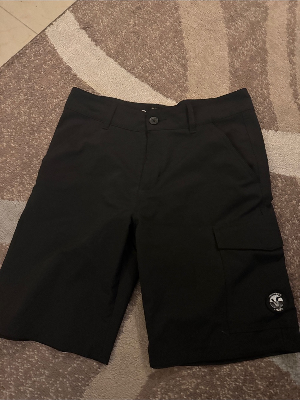Vans Black Board Shorts with Patch Logo